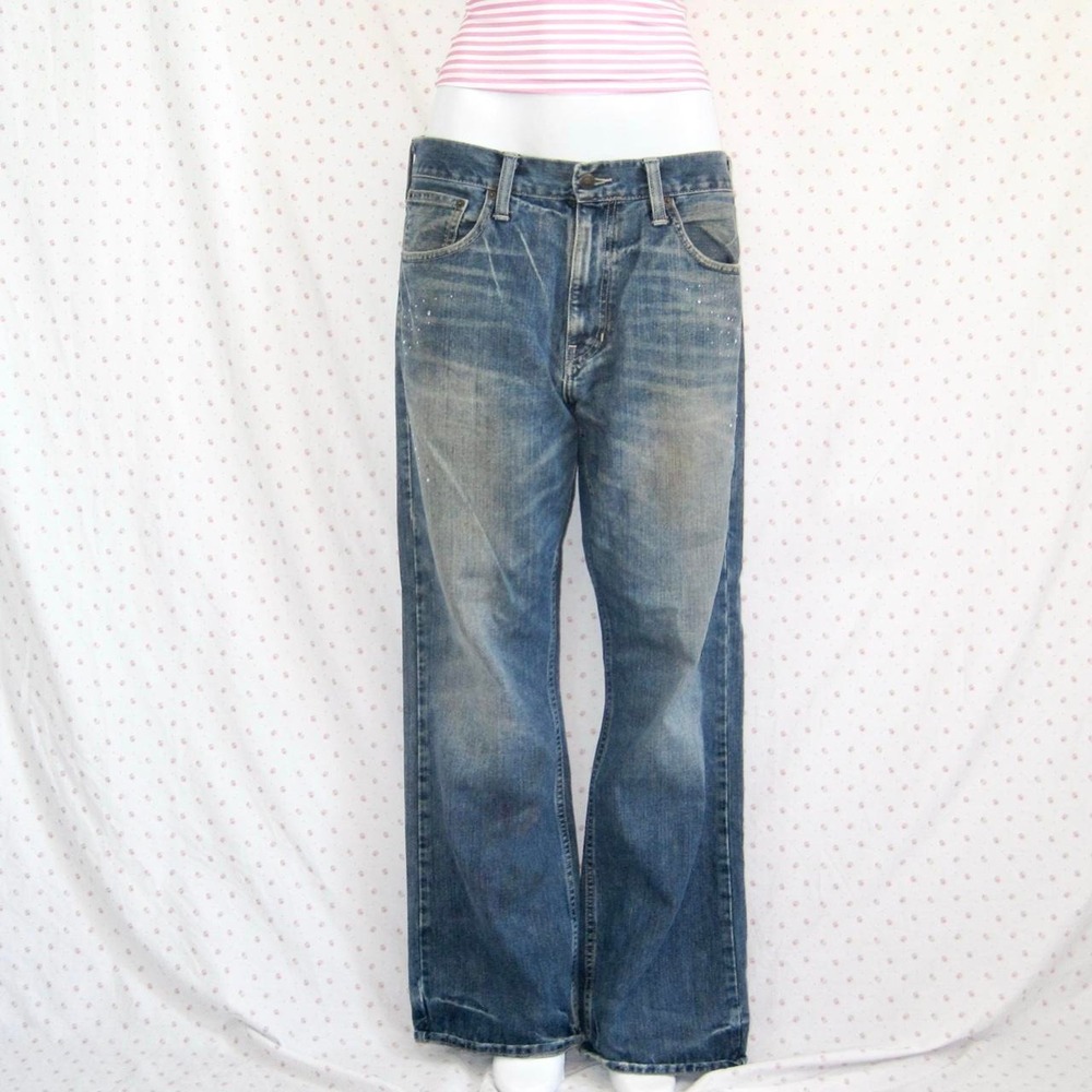 vintage y2k low rise distressed baggy jeans